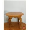 Image 2 : FIXTURE : Wooden Scalloped Edge Oval Coffee Table & End Table