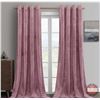 Image 1 : FIXTURE : Pink Velvet Curtains (3 Panels Sewn Together)
