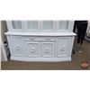 Image 9 : FIXTURE : White Painted China Cabinet w/Under Storage
