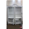 Image 2 : FIXTURE : White Painted China Cabinet w/Under Storage
