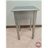 Image 2 : FIXTURE : Silver Painted End Table w/Drawer