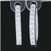 Image 4 : NEW Classic 14k White Gold 0.32 ctw Diamond 16.6mm Snap Huggie Hoop Earrings