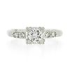Image 4 : Vintage 14k White Gold 0.46 ctw Round Brilliant Diamond w/ Accents Engagement Ri