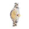 Image 3 : Rolex Ladies Two Tone Champagne Index Diamond And Ruby Date Watch With Rolex Box