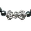 Image 2 : Pearl and Diamond Necklace - 14KT White Gold