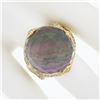 Image 3 : 18k Gold Faceted Rock Crystal Black Mother of Pearl Ring w/ 1.20 ctw Diamonds