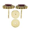 Image 1 : Classic 14K Yellow Gold Oval Ruby w/ 0.56 ctw Round Diamond Halo Stud Earrings