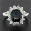 Image 8 : New 18K White Gold 3.22 ctw GIA NO HEAT Cushion Green Sapphire & Diamond Halo Ri
