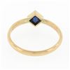Image 6 : Simple Petite 14k Gold 0.35 ctw Square Step Cut Bezel Set Sapphire Solitaire Rin