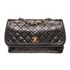 Image 1 : Chanel Black Leather Single Flap Chain Shoulder Bag