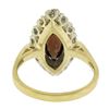Image 3 : Vintage 14k Gold 1.57 ctw Marquise Garnet & Old Single Diamond Halo Cocktail Rin