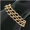 Image 3 : Antique British Victorian 18K Yellow Gold 6.5 Dual Oval Curb Link Chain Bracelet