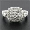 Image 6 : Solid 10k White Gold 0.50 ctw Pave Set Round Cut Diamond Milgrain Detailed Ring