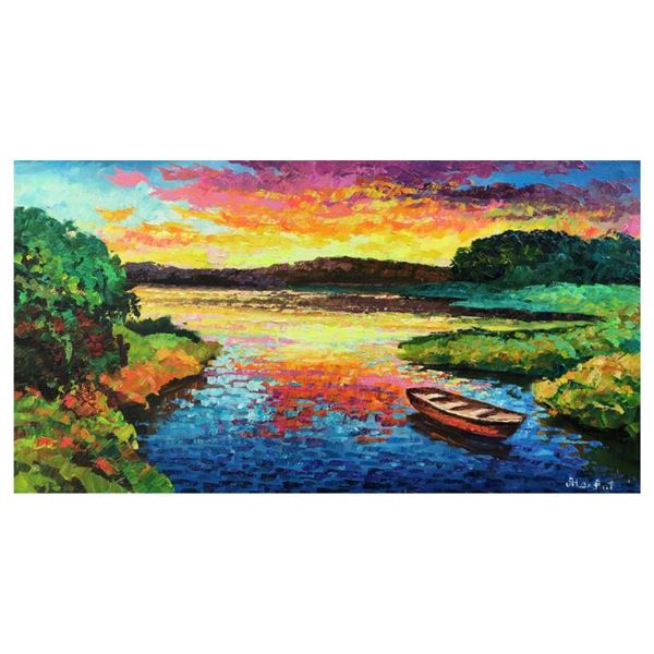 Sunset Canoe by Antanenka Original