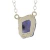 Image 2 : Chinchar Maloney 14k White Gold Uncut Purple Pendant on 18" Cable Link Chain