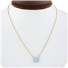 Image 7 : New 14k Yellow Gold 2.46 ctw Oval Aquamarine Pendant & 16" or 18" Adjustable Cha