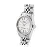 Image 3 : Rolex Ladies Stainless Steel Midsize 31MM Silver Index 18K Gold Fluted Bezel Dat