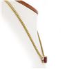 Image 2 : 18K Two Tone Gold 12.82 ctw GIA Large Oval Red Rubellite Tourmaline 16" Necklace