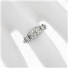 Image 3 : Antique Art Deco Platinum 0.92 ctw European Diamond Buckle Style Sides Ring