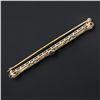 Image 4 : Antique 14k Yellow Gold Square Step Cut Amethyst Open Work Design Bar Pin Brooch