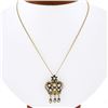 Image 1 : Antique Victorian 14K Gold.78 ctw Diamond Open Star Crown Dangle Pendant & Chain