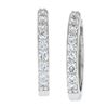 Image 5 : NEW Classic 14k White Gold 0.32 ctw Diamond 16.6mm Snap Huggie Hoop Earrings