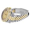 Image 4 : Rolex Mens Two Tone Champagne Index Dial Pyramid Diamond Bezel With Rolex Box