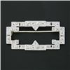 Image 2 : Antique Art Deco Platinum Old Euro & Mine Cut Diamond Open Geometric Brooch Pin