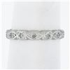 Image 1 : Antique Platinum 0.15 ctw Diamond Alternated Marquise & Square Eternity Band Rin