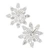 Image 1 : Vintage Platinum 6.4 ctw Pear Marquise Diamond Large Snowflake Spray Stud Earrin