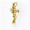 Image 4 : Vintage Victorian Revival 14K Gold Opal Cultured Pearl Dangle Brooch Pin Pendant