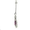 Image 5 : 18K White Gold 4.12 ctw GIA Pear Ruby & Diamond Halo Pendant By the Yard Necklac