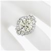 Image 4 : Vintage Platinum GIA 5.56 ctw Old Cut Round & Baguette Diamond Engagement Ring