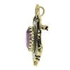 Image 2 : Vintage Victorian Revival Yellow Gold Oval Amethyst Pin Brooch Pendant
