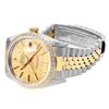 Image 4 : Rolex Mens 2 Tone Champagne Linen Dial Diamond Bezel Datejust Wristwatch