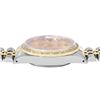 Image 6 : Rolex Mens 2 Tone Champagne Linen Dial Diamond Bezel Datejust Wristwatch