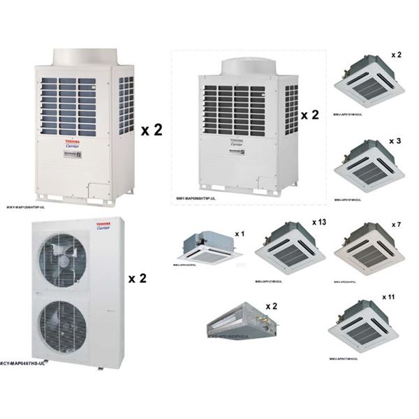 CARRIER COMMERCIAL VRF AC SYSTEM – UNUSED, COOLS UP TO 35+ ROOMS