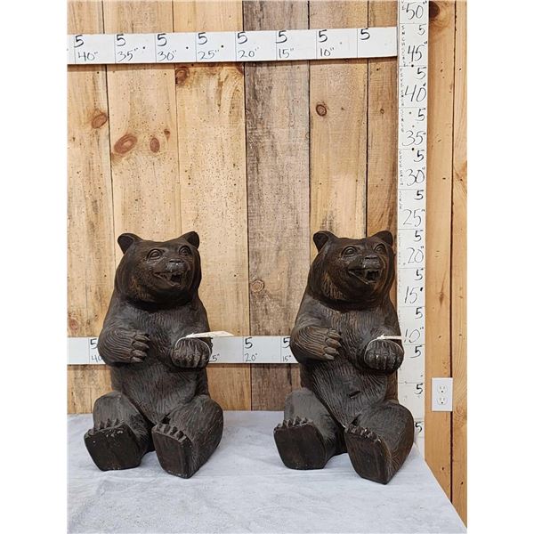 Pair Of Cast Aluminum Bears