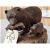 Image 3 : Hand Carved Grizzly Bear & Cubs