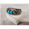 Image 5 : Navajo Sterling Silver Black Bear Claw & Turquoise Bracelet