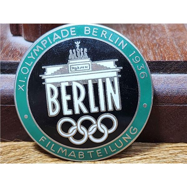 1936 Berlin Germany Olympics Film Crew Badge