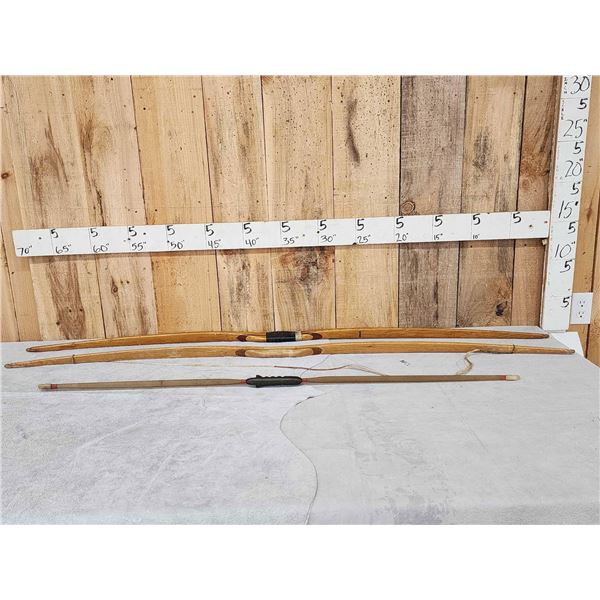 3 Vintage Archery Long Bows