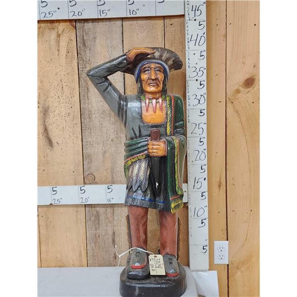 Hand Carved Wooden Cigar Store Indian