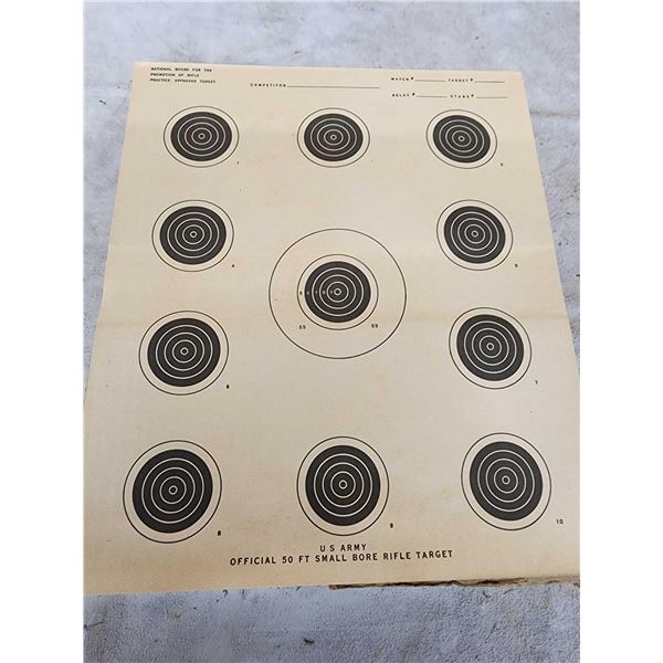 500 US Army Official 50 Ft Small Bore Rifle Targets