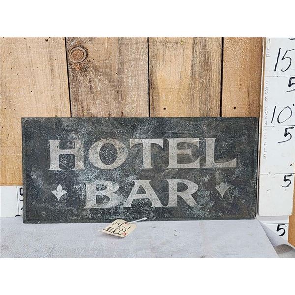 Vintage Hotel Bar Single Side Metal Sign