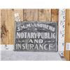 Image 1 : Vintage J.M. McAndrews Notary Public & Insurance Tin Sign