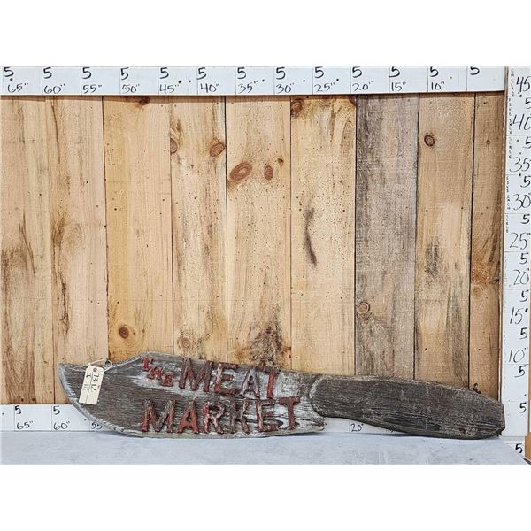 Vintage Meat Market Double Sided Wooden Advertising Sign