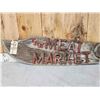 Image 2 : Vintage Meat Market Double Sided Wooden Advertising Sign