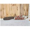 Image 6 : Vintage Meat Market Double Sided Wooden Advertising Sign