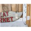 Image 7 : Vintage Meat Market Double Sided Wooden Advertising Sign